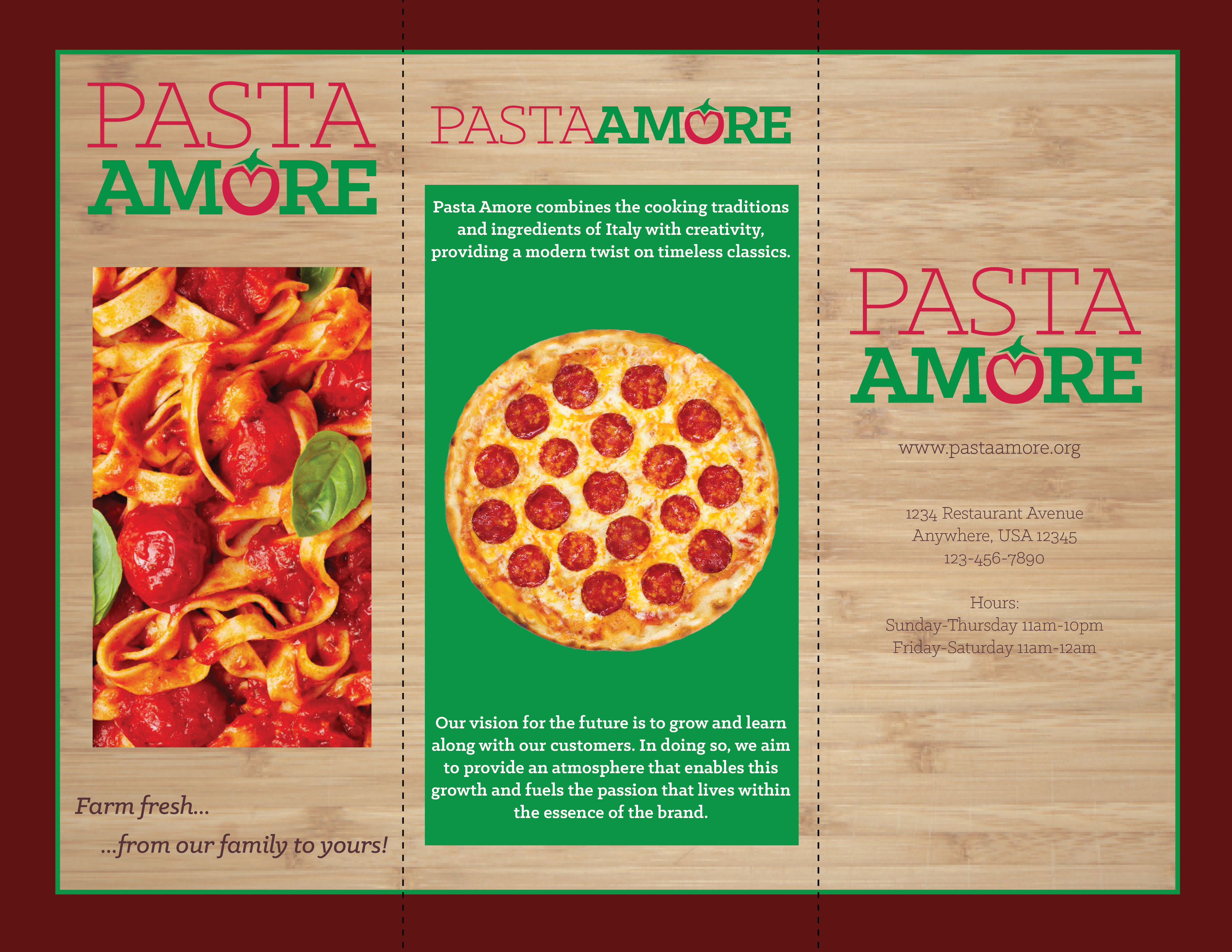 Pasta Amore Brochure